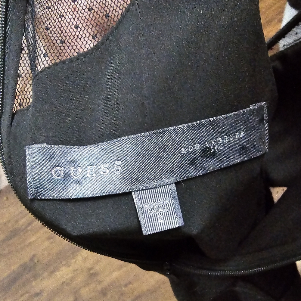 Guess Elegant Black Mesh Dress - Picture 3 of 3